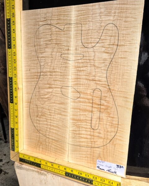 Flame Maple Bookmatched guitar & Bass Top Set