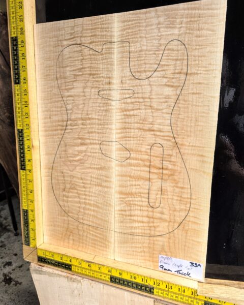 Flame Maple Bookmatched guitar & Bass Top Set