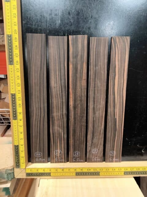 Macassar Ebony Guitar Fingerboard Blanks