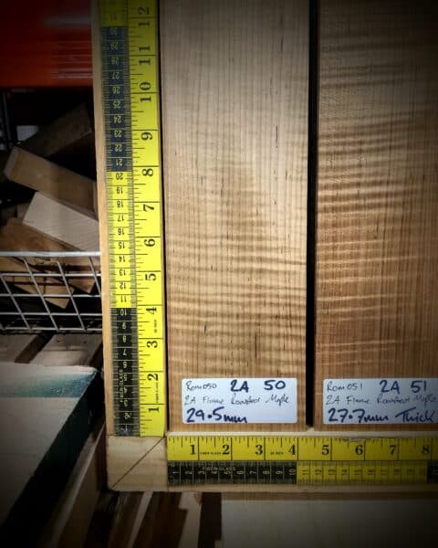 2A Roasted Flame Maple Guitar & Bass Making Neck Blank