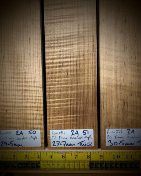 2A Roasted Flame Maple Guitar & Bass Making Neck Blank