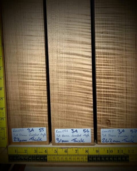 3A Roasted Flame Maple Guitar & Bass Making Neck Blank