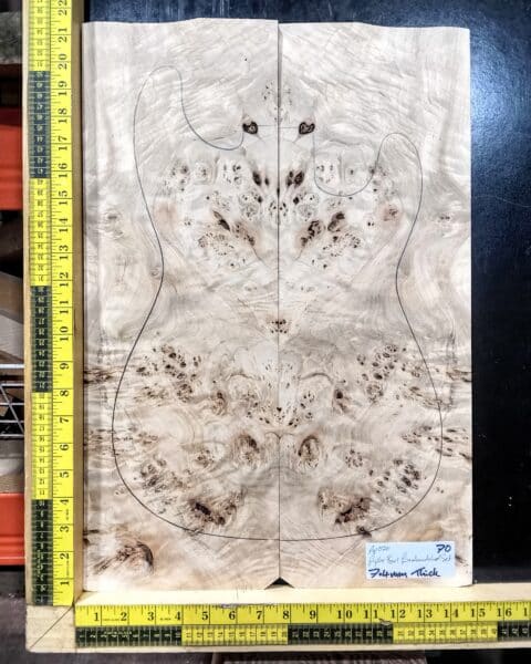 5A Poplar Burl Bookmatched Top Set