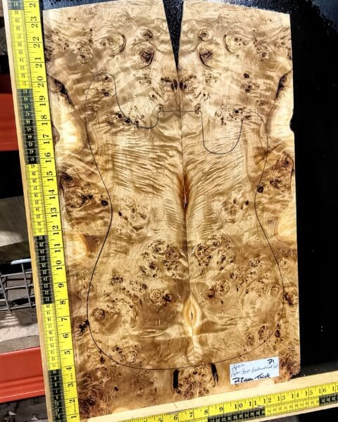 5A Poplar Burl Bookmatched Top Set