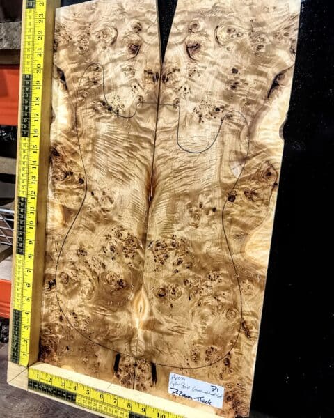 5A Poplar Burl Bookmatched Top Set