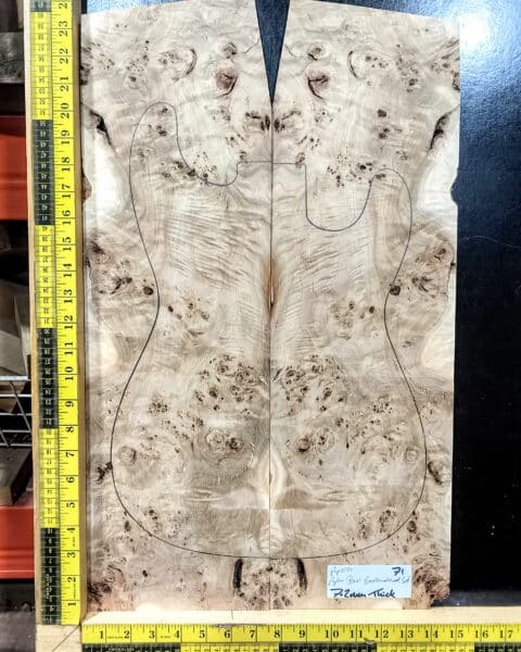 5A Poplar Burl Bookmatched Top Set