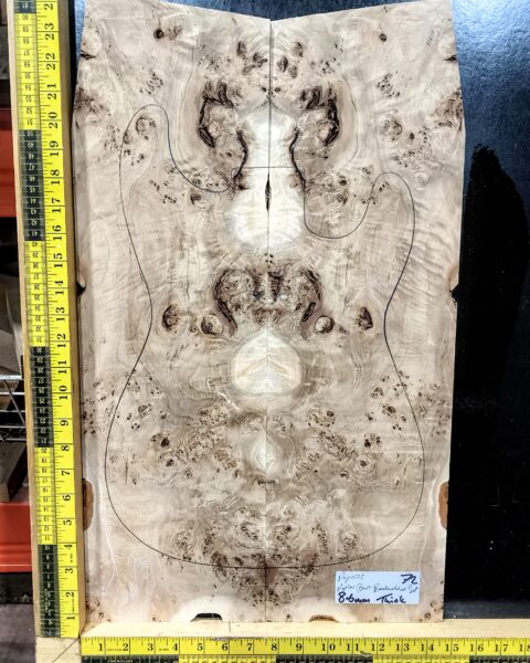 5A Poplar Burl Bookmatched Top Set