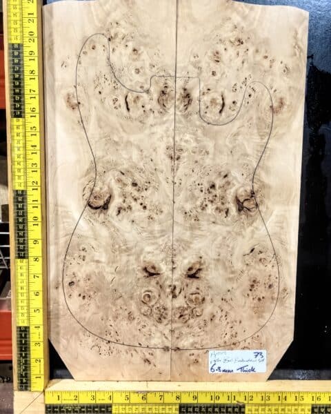 5A Poplar Burl Bookmatched Top Set