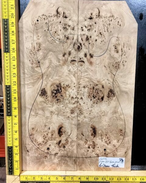 5A Poplar Burl Bookmatched Top Set