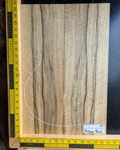 Ripple Black Limba / Korina Bookmatched Top Set