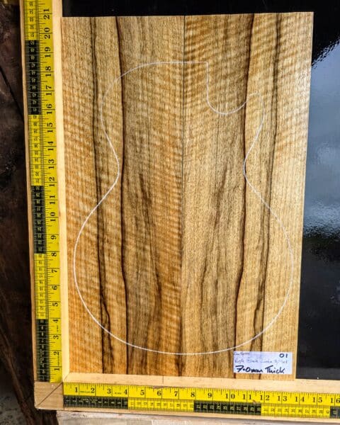 Ripple Black Limba / Korina Bookmatched Top Set