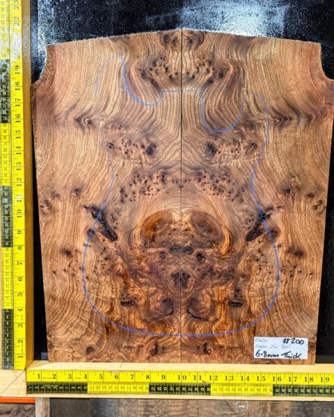 Elm Burl Bookmatched Guitar Top Set 200