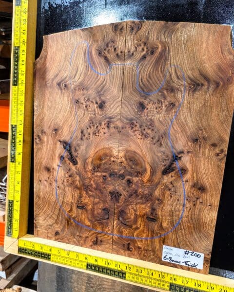 Elm Burl Bookmatched Guitar Top Set 200