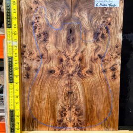 English Elm Burl Guitar & Bass Bookmatched Top Set