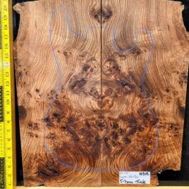 English Elm Burl Guitar & Bass Bookmatched Top Set