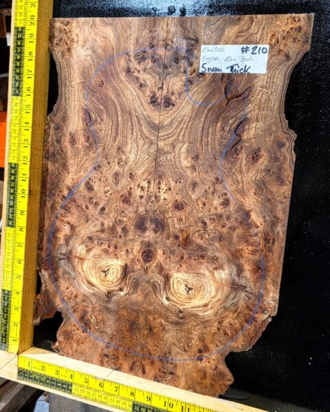 English Elm Burl Guitar & Bass Bookmatched Top Set