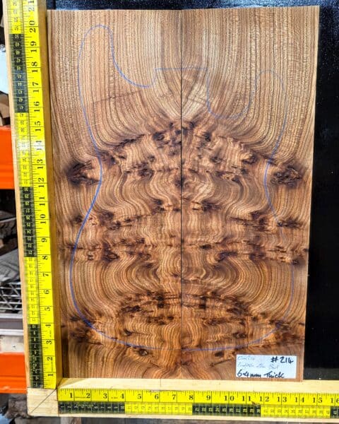 English Elm Burl Guitar & Bass Bookmatched Top Set