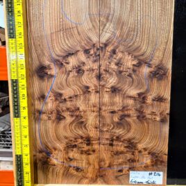 English Elm Burl Guitar & Bass Bookmatched Top Set