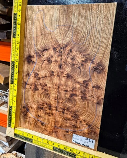 English Elm Burl Guitar & Bass Bookmatched Top Set