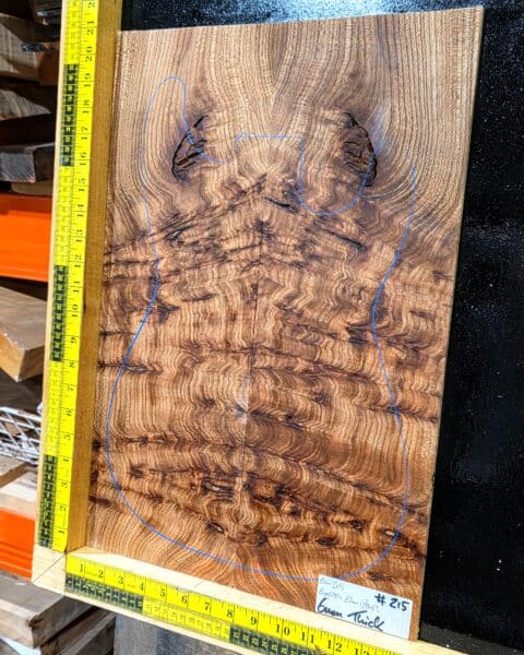 English Elm Burl Guitar & Bass Bookmatched Top Set