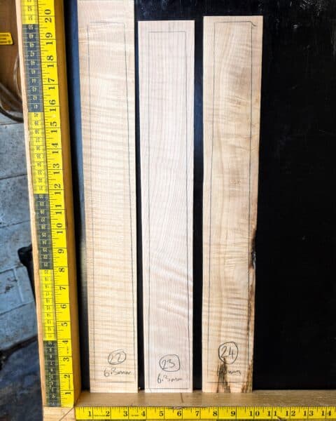 Flame Maple Guitar Fingerboard Blank