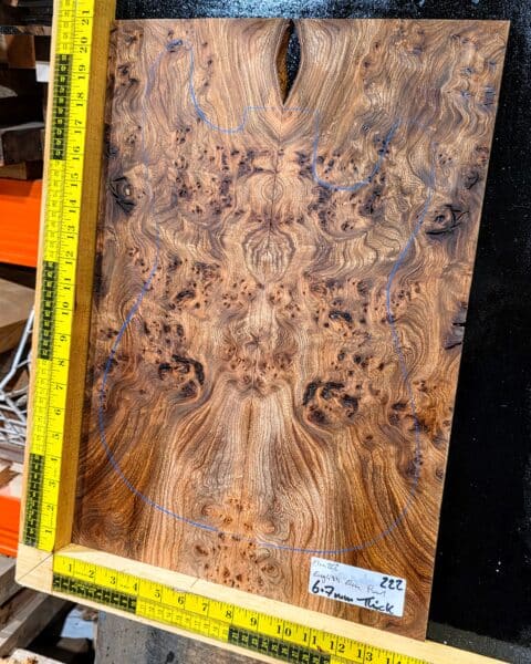 English Elm Burl Guitar & Bass Bookmatched Top Set