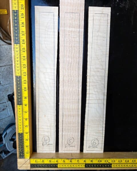 Flame Maple Guitar Fingerboard Blank