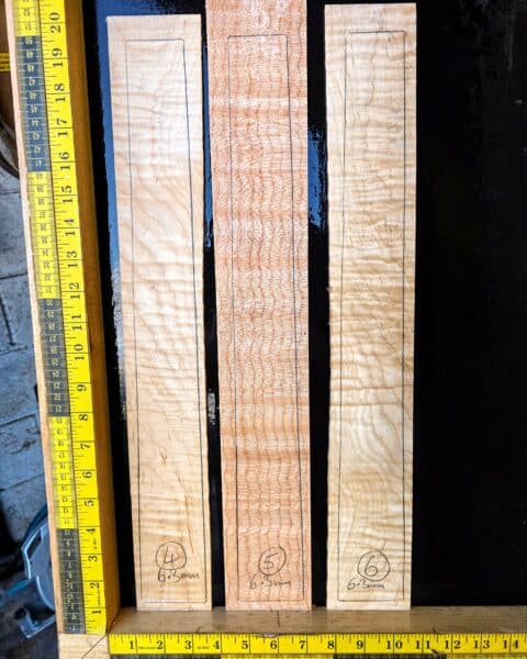 Flame Maple Guitar Fingerboard Blank