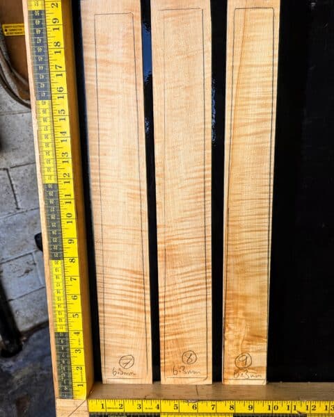 Flame Maple Guitar Fingerboard Blank