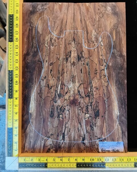 Stabilised Spalted Beech Bookmatched Top Set