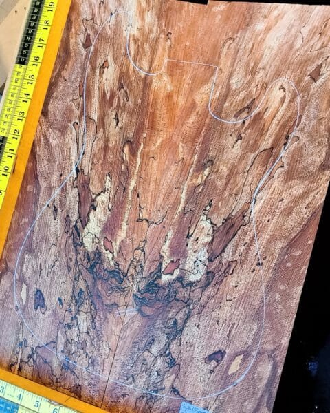 Stabilised Spalted Beech Bookmatched Top Set