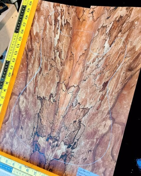 Stabilised Spalted Beech Bookmatched Top Set