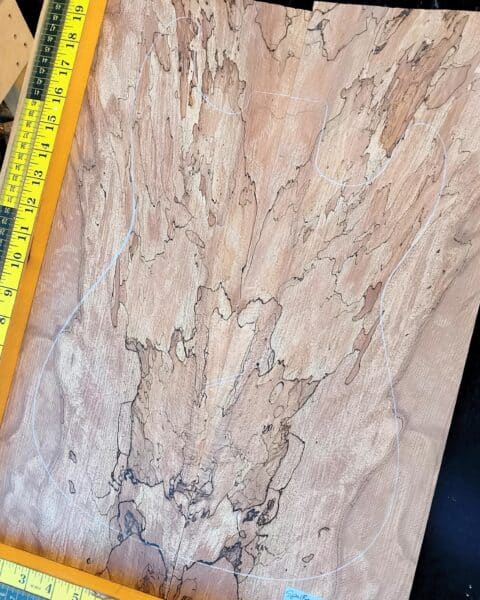 Stabilised Spalted Beech Bookmatched Top Set