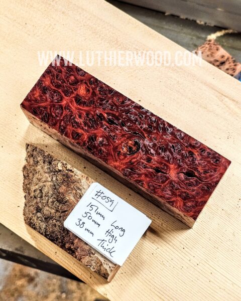 Australian Jarrah Burl Knife Scales Block