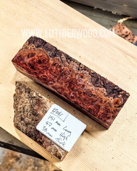 Australian Jarrah Burl Knife Scales Block