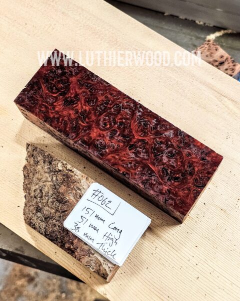 Australian Jarrah Burl Knife Scales Block
