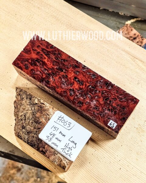 Australian Jarrah Burl Knife Scales Block