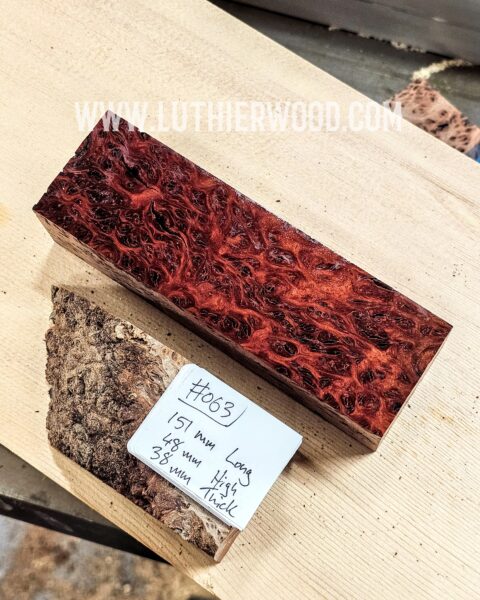 Australian Jarrah Burl Knife Scales Block