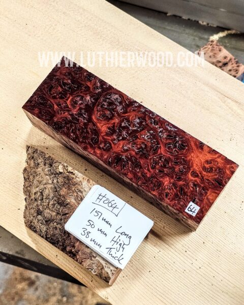Australian Jarrah Burl Knife Scales Block