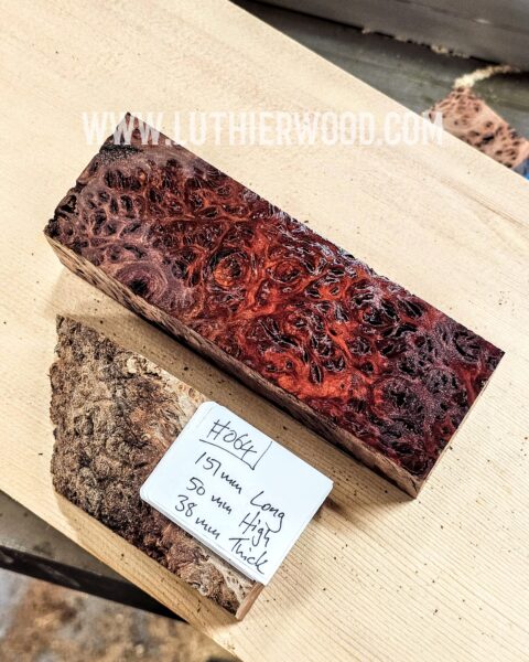 Australian Jarrah Burl Knife Scales Block