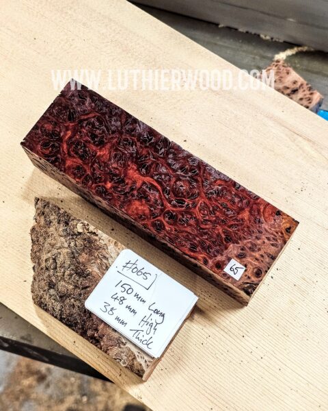 Australian Jarrah Burl Knife Scales Block