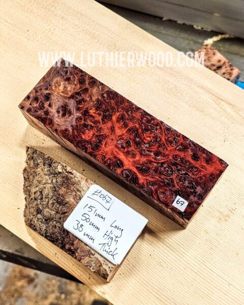 Australian Jarrah Burl Knife Scales Block