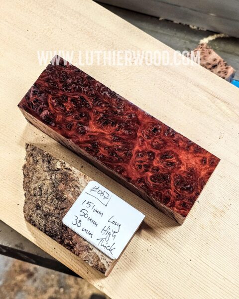 Australian Jarrah Burl Knife Scales Block