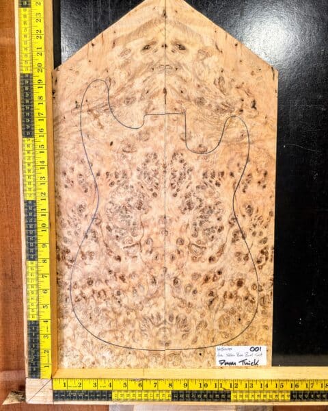 Australian Yellow Box Burl Bookmatched Guitar Top Set