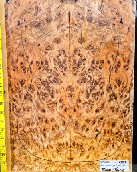 Australian Yellow Box Burl Bookmatched Guitar Top Set