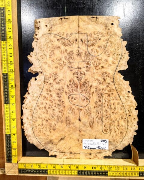 Australian Yellow Box Burl Bookmatched Guitar Top Set