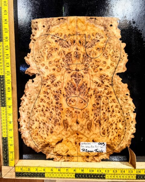 Australian Yellow Box Burl Bookmatched Guitar Top Set