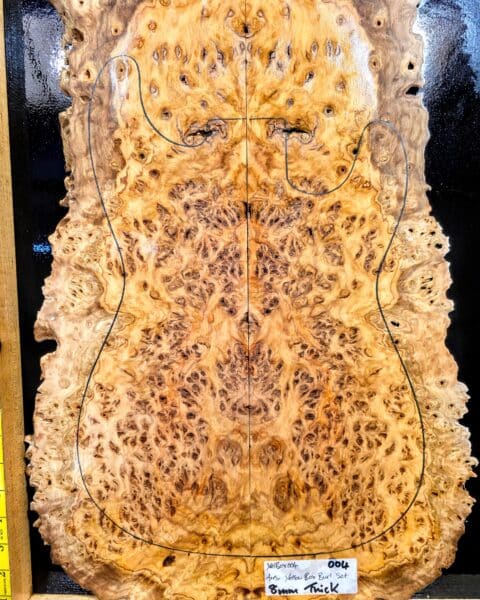 Australian Yellow Box Burl Bookmatched Guitar Top Set