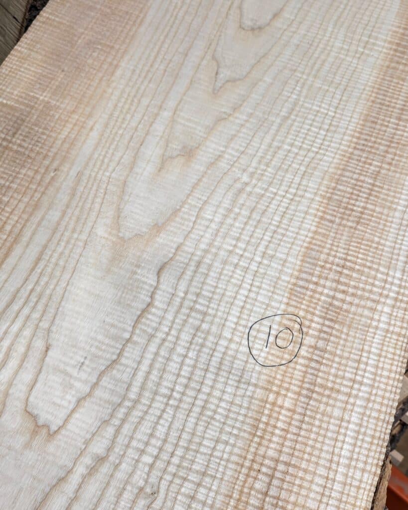 English Ripple Ash Live Edge Slab 10 | Luthierwood & Artisan Supplies