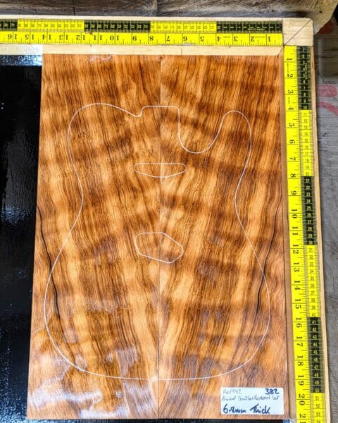 Ancient Quilted Redwood Guitar Bookmatched Drop Top Set